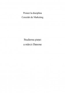 Studiu de caz piața Danone - Pagina 1