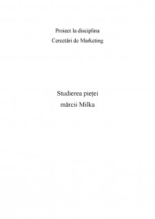 Studierea pieței mărcii Milka - Pagina 1