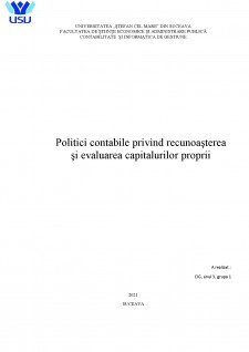 Politici contabile privind recunoașterea și evaluarea capitalurilor proprii - Pagina 1