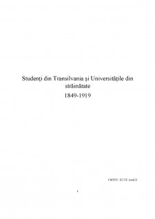 Studenți din Transilvania și Universitățile din străinătate 1849-1919 - Pagina 1