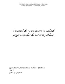 Comunicarea în cadrul unei instituții de servicii publice - Pagina 1