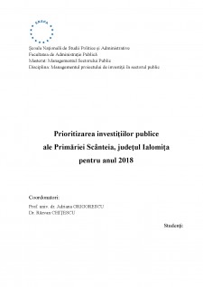 Prioritizarea investițiilor publice ale Primăriei Scânteia, județul Ialomița pentru anul 2018 - Pagina 1