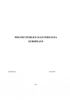 Politici publice și guvernanța europeană - Pagina 1