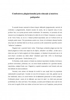 Combaterea plagiarismului prin educație și mărirea pedepselor - Pagina 1