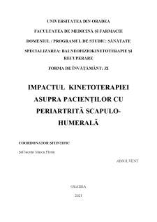 Impactul kinetoterapiei asupra pacienților cu periartrită scapulo-humerală - Pagina 1