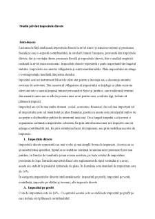 Studiu privind impozitele directe - Pagina 1