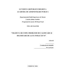 Traficul de copii - probleme de calificare și delimitare de alte infracțiuni - Pagina 1