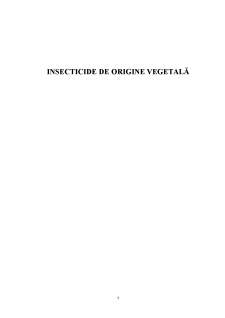 Insecticide de origine vegetală - Pagina 1