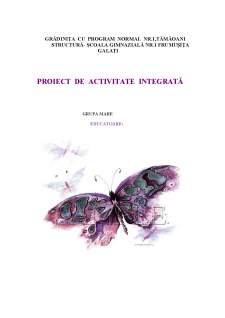 Proiect de activitate integrată - Prietenia fluturașilor - Pagina 1