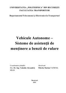 Vehicule Autonome – Sisteme de asistență de menținere a benzii - Pagina 2