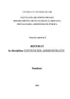 Procedura privind acțiunile de contencios administrativ - Pagina 1