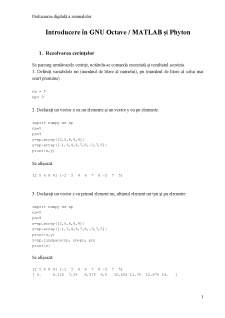 Introducere în GNU Octave - MATLAB și Phyton - Pagina 1