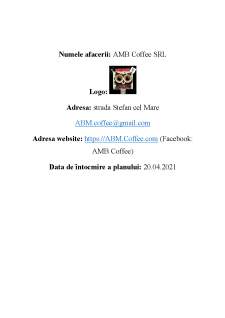 Planul de afaceri al firmei AMB Coffee SRL - Pagina 2