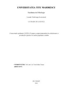 Consecințele epidemiei Covid-19 asupra comportamentului de achiziționare a produselor igienice în cadrul populației române - Pagina 1