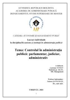 Controlul în administrația publică - parlamentar, judiciar, administrativ - Pagina 1