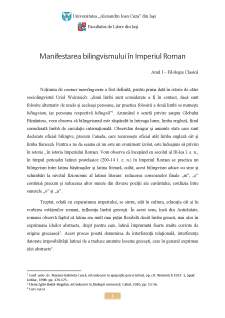 Manifestarea bilingvismului în Imperiul Roman - Pagina 1