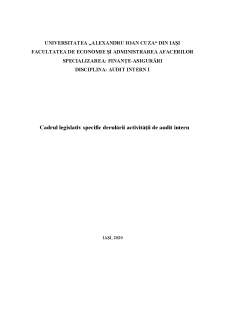 Cadrul legislativ specific derulării activității de audit intern - Pagina 1