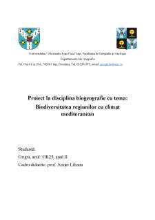 Biodiversitatea regiunilor cu climat mediteranean - Pagina 1