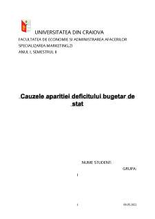 Cauzele apariției deficitului bugetar de stat - Pagina 1