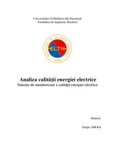 Sisteme de monitorizare a calității energiei electrice - Pagina 1
