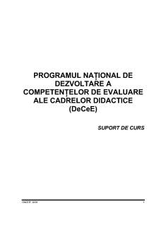 Programul național de dezvoltare a competențelor de evaluare ale cadrelor didactice (DeCeE) - Pagina 1