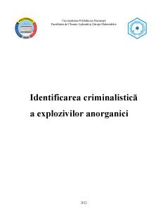 Identificarea criminalistică a explozivilor anorganici - Pagina 1