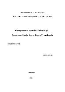 Managementul riscurilor în instituții financiare - Studiu de caz Banca Transilvania - Pagina 2