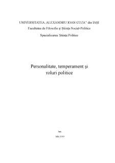 Personalitate, temperament și roluri politice - Pagina 1