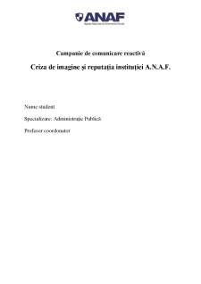 Criza de imagine și reputația instituției ANAF - Pagina 1