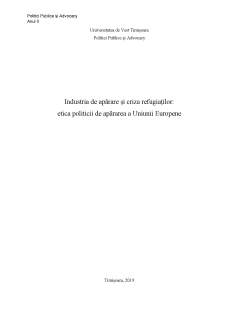 Industria de apărare și criza refugiaților - etica politicii de apărarea a Uniunii Europene - Pagina 1