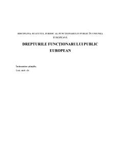 Drepturile funcționarului public european - Pagina 1