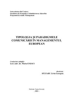 Tipologia și paradigmele comunicării în managementul european - Pagina 1