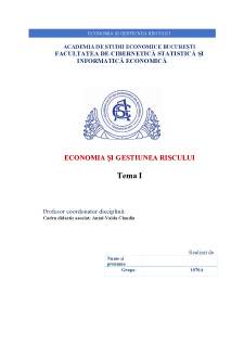 Economia și Gestiunea Riscului - Pagina 1