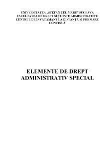 Elemente de drept administrativ special - Pagina 1