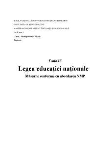 Legea educației naționale - Măsurile conforme cu abordarea NMP - Pagina 1