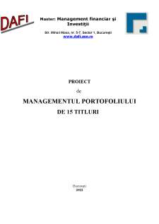 Managementul portofoliului de 15 titluri - Pagina 1
