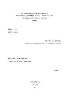 Tipuri de acțiuni de judecată în dreptul român - Pagina 1