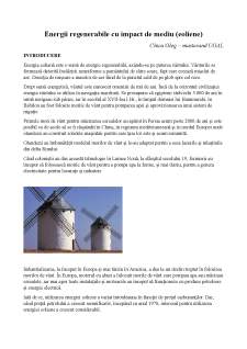 Energii regenerabile cu impact de mediu (eoliene) - Pagina 1