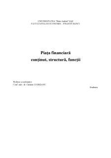 Piața financiară - conținut, structură, funcții - Pagina 1