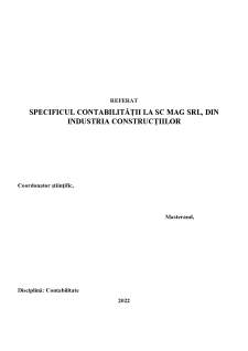 Specificul contabilității la SC MAG SRL, din industria construcțiilor - Pagina 1