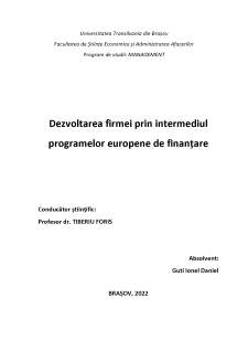 Dezvoltarea firmei prin intermediul programelor europene de finanțare - Pagina 2