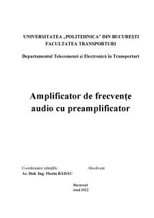Amplificator de frecvențe audio cu preamplificator - Pagina 1