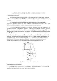Calculul cinematic și dinamic al mecanismului motor - Pagina 1