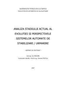 Analiza stadiului actual al evoluției și perspectivele sistemelor automate de stabilizare-urmărire - Pagina 1