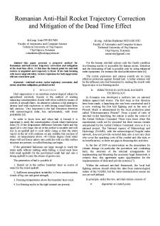 Romanian anti-hail rocket trajectory correction and mitigation of the dead time effect - Pagina 1