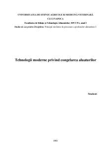 Tehnologii moderne privind congelarea aluaturilor - Pagina 1