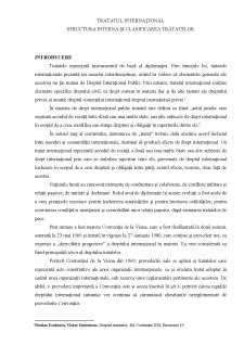 Tratatul internațional - structura internă și clasificarea tratatelor - Pagina 1