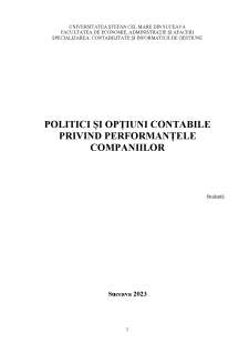 Politici și opțiuni contabile privind performanțele companiilor - Pagina 1