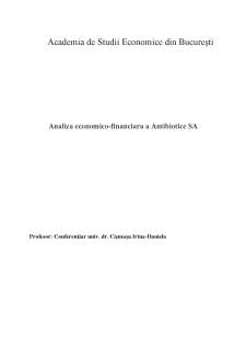 Analiza economico-financiară a Antibiotice SA - Pagina 1