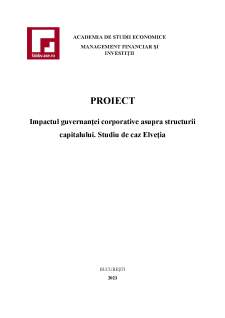 Impactul guvernanței corporative asupra structurii capitalului - Studiu de caz Elveția - Pagina 1